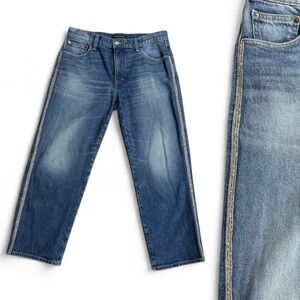 Lucky Brand • Mid Rise Authentic Straight Leg Beaded Side Jeans 10/30W